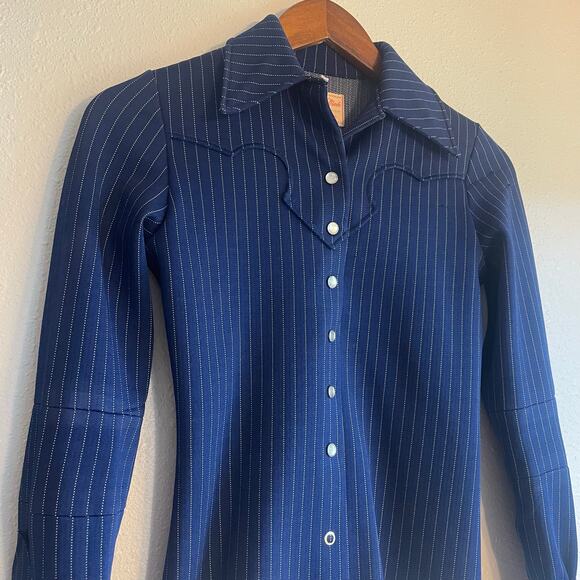 Vintage Custom Made Western Cowgirl Pearl Button Up - Picture 2 of 8